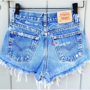 Levi’s High Waisted Ripped Jean Shorts